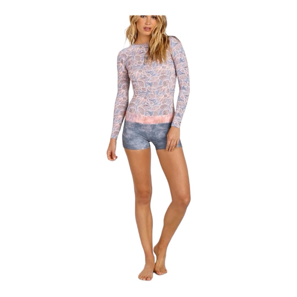 Seea Swami Long Sleeve One Piece NWOT, Sz M, 
Rare, Pink and Gray